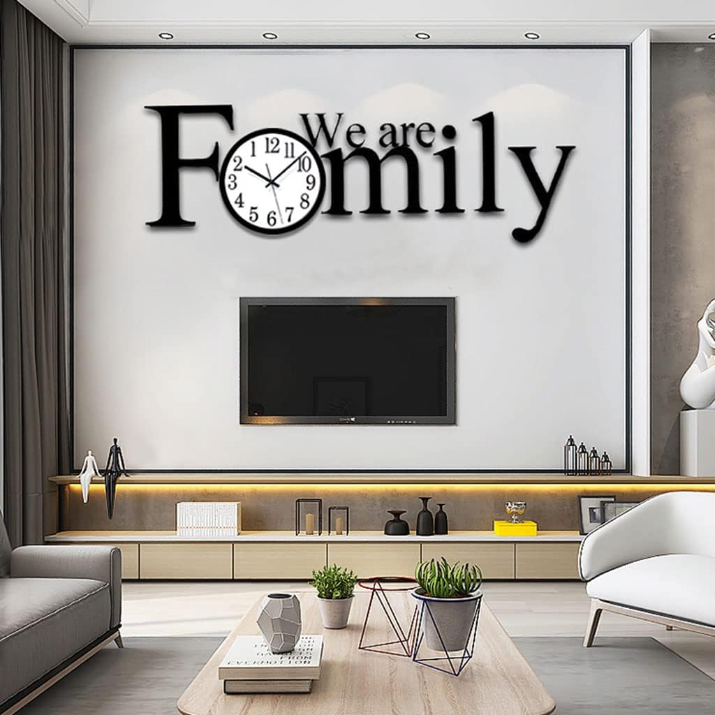 AOKLEY Reloj de pared moderno reloj de pared familiar para decoración de sala de estar, grande, decorativo, funciona con pilas, silencioso, sin