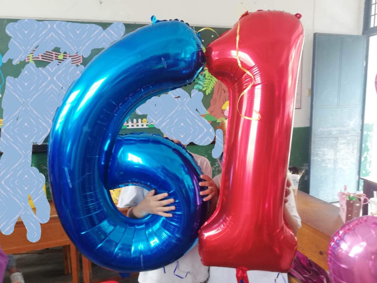 Globos azules del número 1, globos de Mylar de 40 pulgadas para celebraciones de fiestas y decoraciones de vacaciones