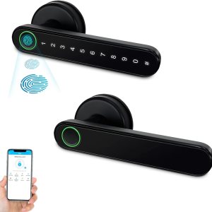 Cerradura de puerta inteligente con huellas dactilares, cerradura de puerta biométrica, cerradura de puerta de entrada sin llave con asa, perillas Cerradura de puerta inteligente con huellas dactilares, cerradura de puerta biométrica, cerradura de puerta de entrada sin llave con asa, perillas