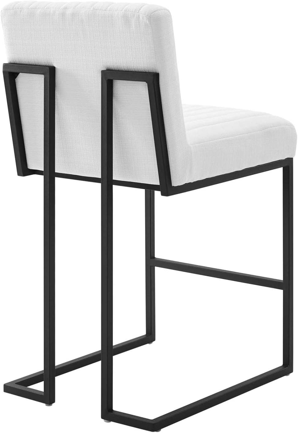 Modway Indulge Channel – Taburete de bar de tela copetuda para mostrador, color blanco