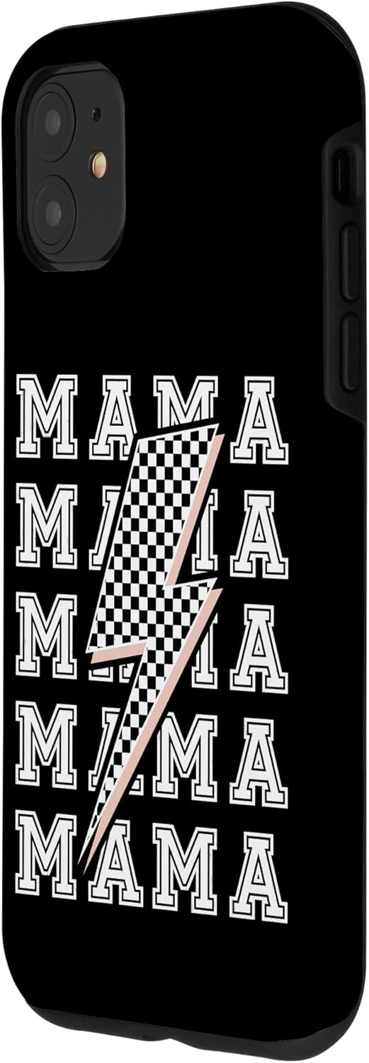 iPhone 11 MAMA Lightning Bolt – Funda con patrón a cuadros