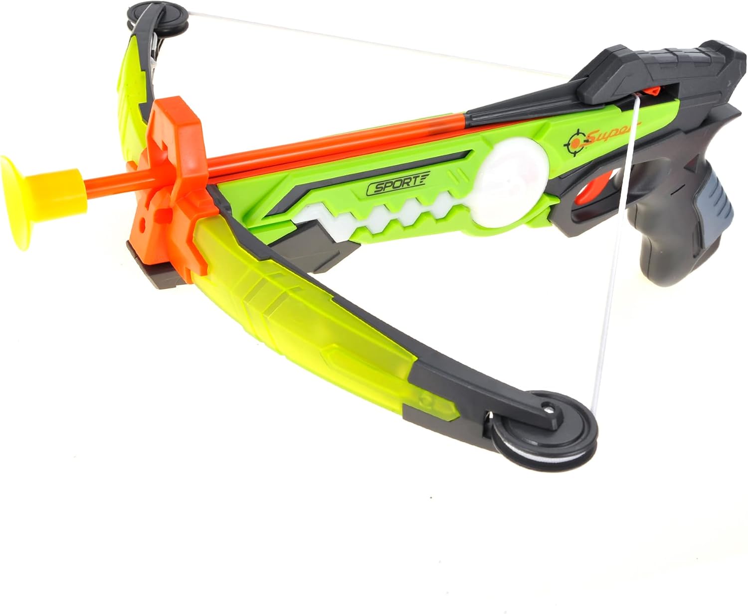 PowerTRC Juego de ballesta de juguete con luz LED para niños  Juego de tiro con arco con ventosa y flechas y objetivo  Divertido juego para