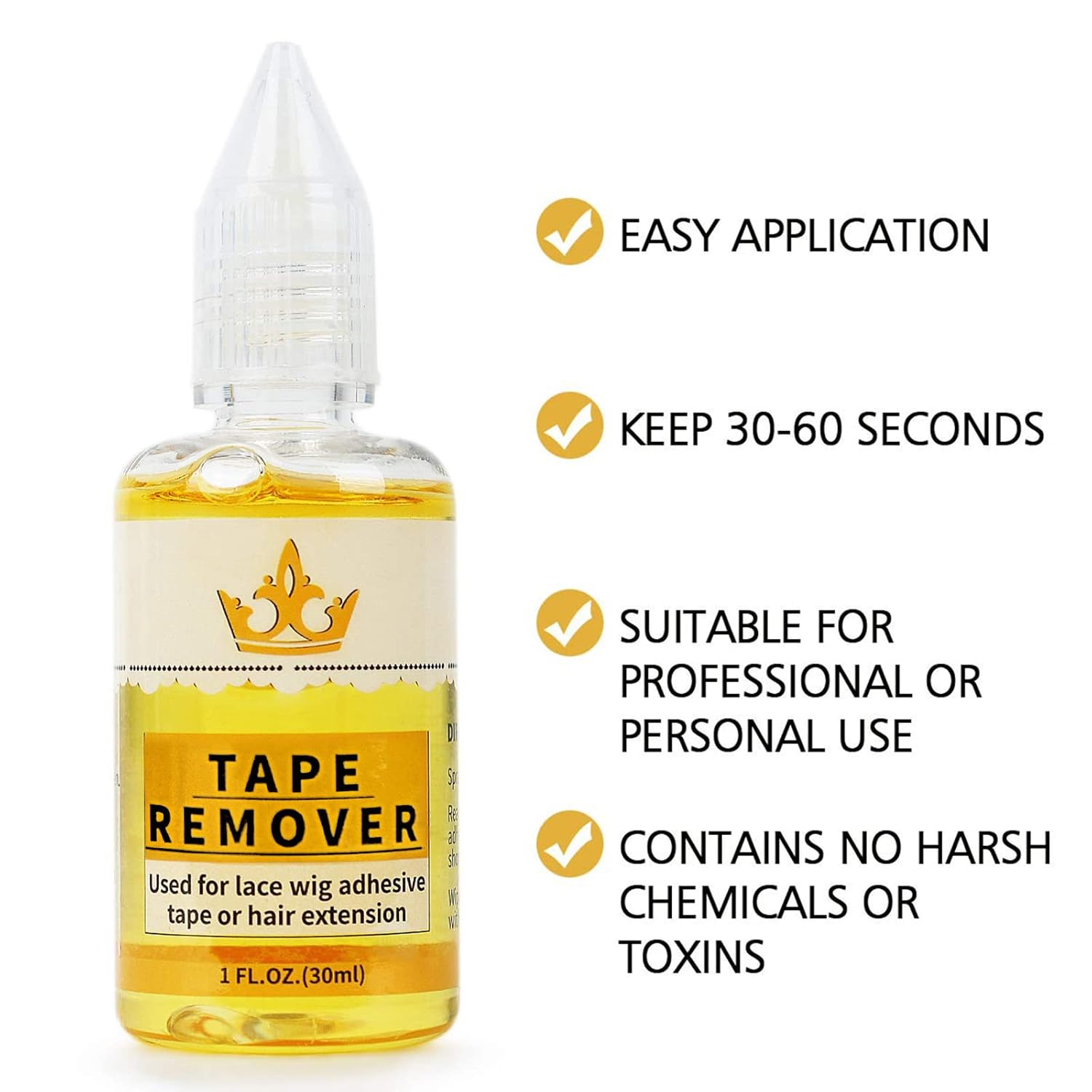 Removedor de extensiones adhesivas, extensiones de cabello de acción rápida, pegamento de encaje para peluca, removedor de pegamento para