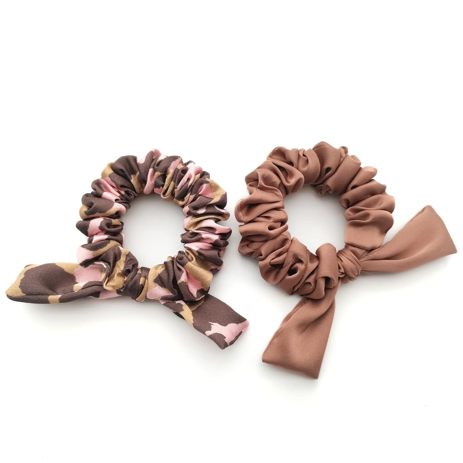 100% seda crujiente para mujer, coleteros de seda para cabello rizado, ligas elásticas para el cabello de seda, soporte para cola de caballo, 2