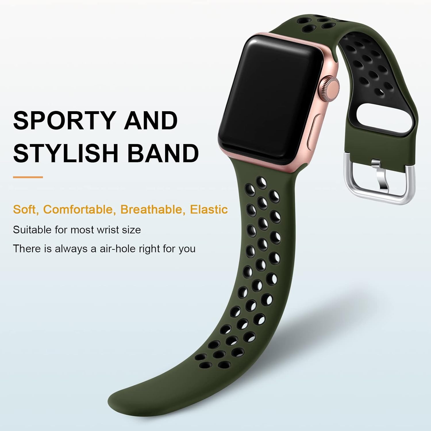 Lerobo Paquete de 3 correas compatibles con Apple Watch Series 8 7 6 5 4 3 2 1 SE Ultra Band de 1.929 in, 1.772 in, 1.732 in, 1.654 in, 1.614 in,