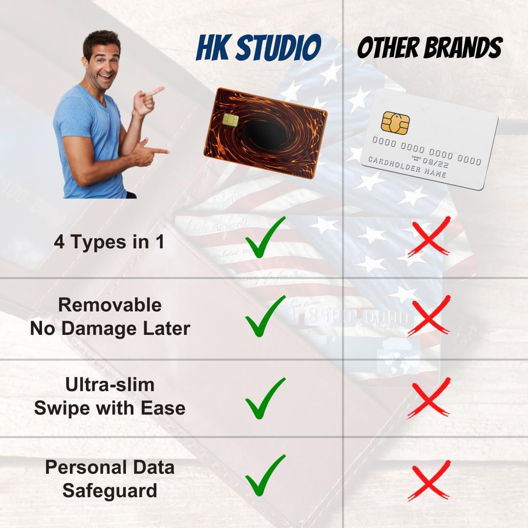 HK Studio Adhesivo para tarjetas de crédito, sello de anime para EBT, transporte, crédito, tarjeta de débito, cubierta personalizada, sin burbujas,