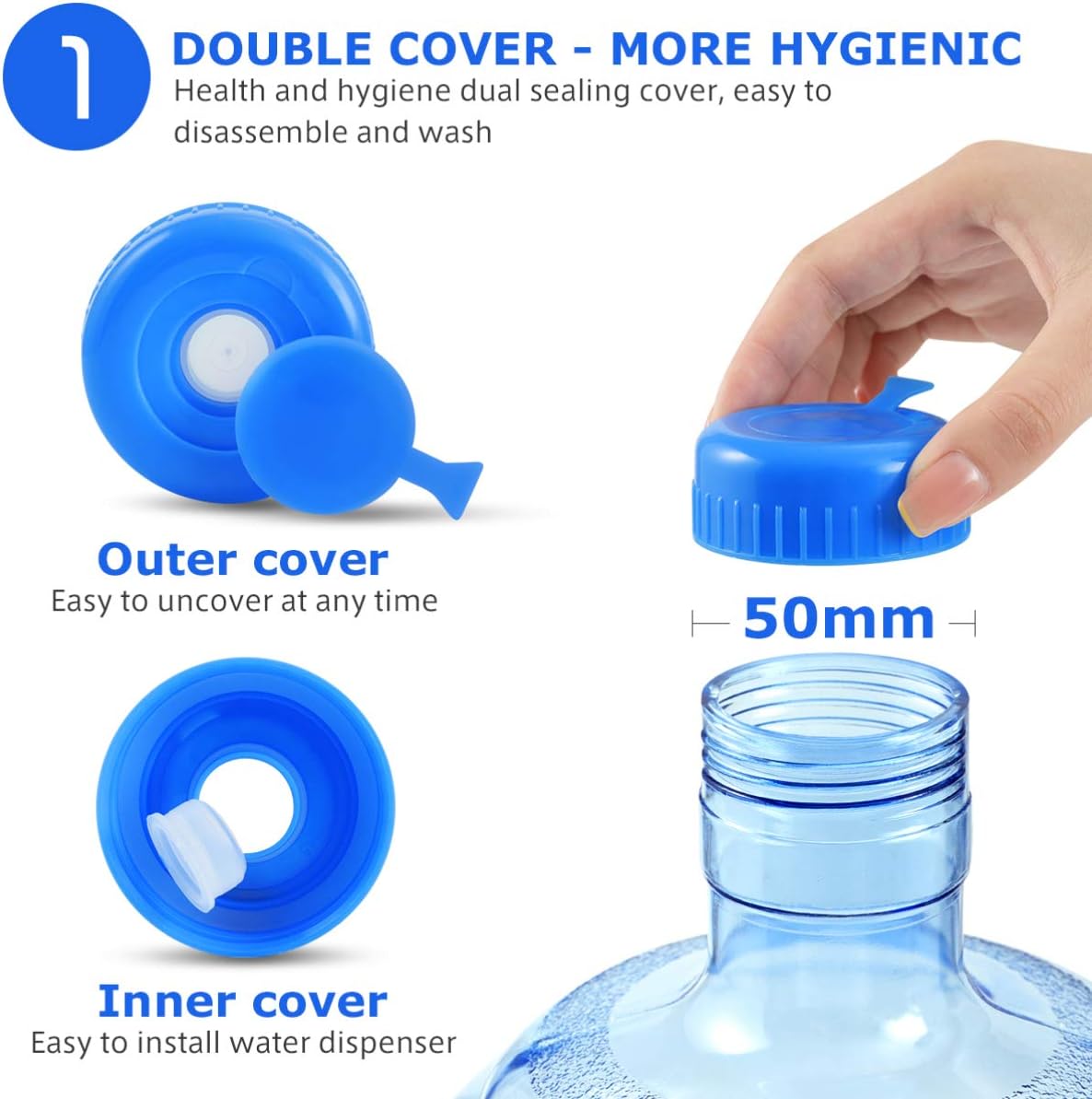 Botella de agua de 5 litros con tapa de rosca, botella de agua mineral portátil, barril de agua para deportes al aire libre, viajes, camping, jarra