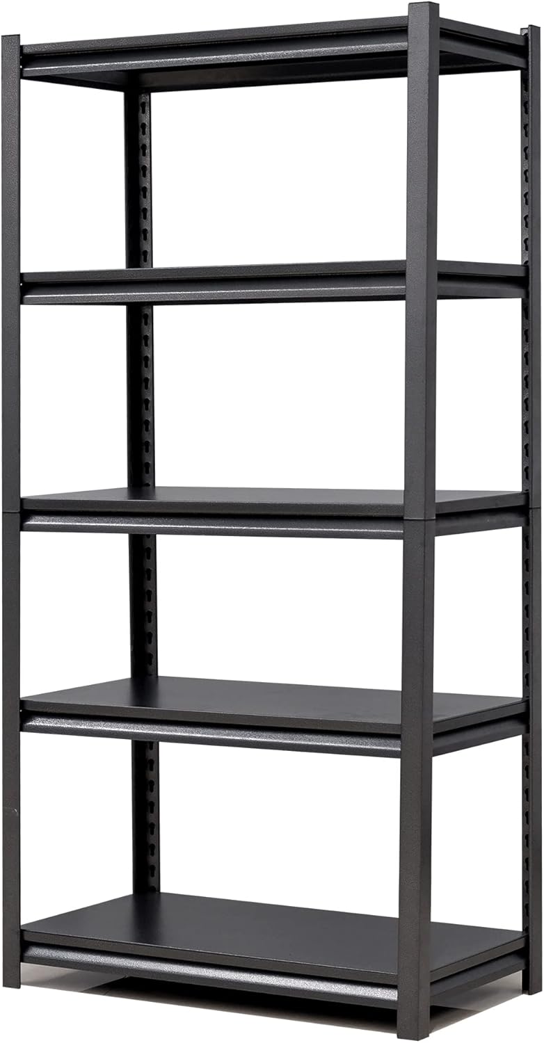 Estantería de metal ajustable de 5 niveles, estantes de almacenamiento resistentes, organizador comercial para garaje, sótano, cocina, despensa,