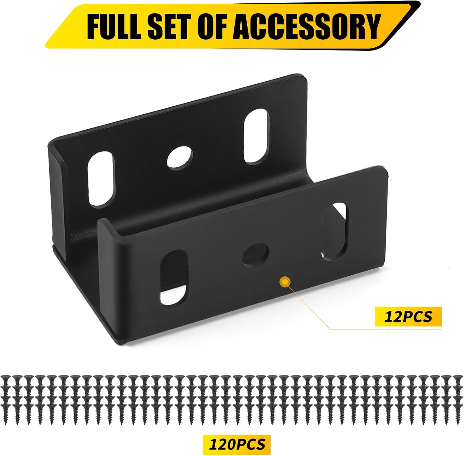 24 soportes de vinilo para vallas, acero al carbono resistente Q235 con recubrimiento en polvo negro para panel de cercado de vinilo para conexión