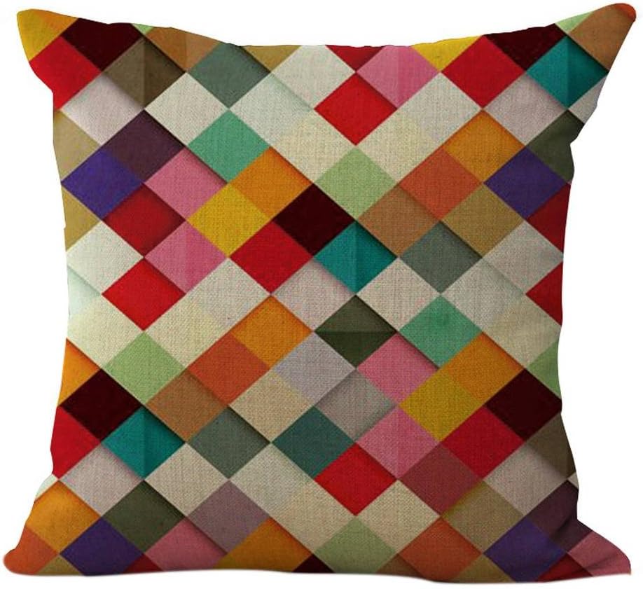 ChezMax Fundas de cojín abstractas de algodón y lino para respaldo de silla, funda de cojín geométrica decorativa para sofá, cama, silla, 18 x 18