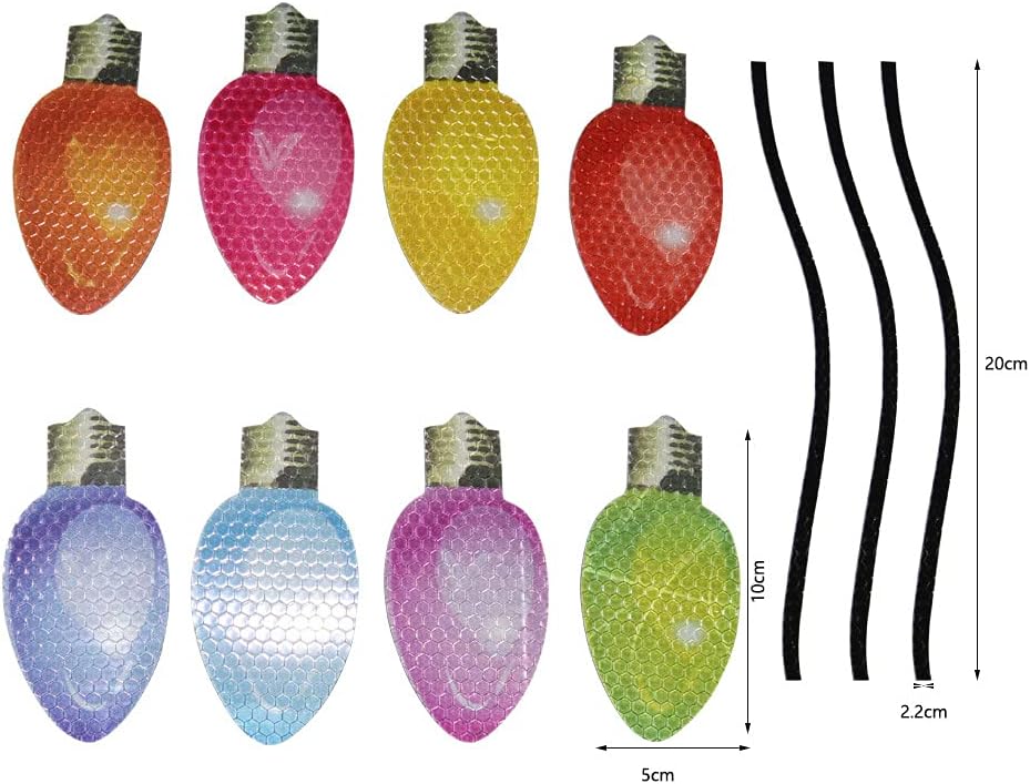 YINGZI Decoración magnética de bombilla reflectante, calcomanías reflectantes magnéticas impermeables para automóvil, decoraciones de vacaciones,