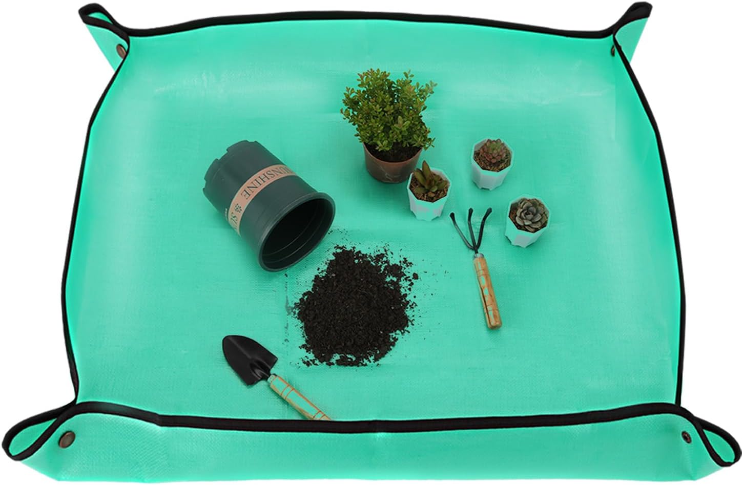 Tapete grande de trasplante de plantas para trasplante de plantas de interior y tierra para macetas, 39.5 x 29.5 pulgadas, impermeable, plegable,