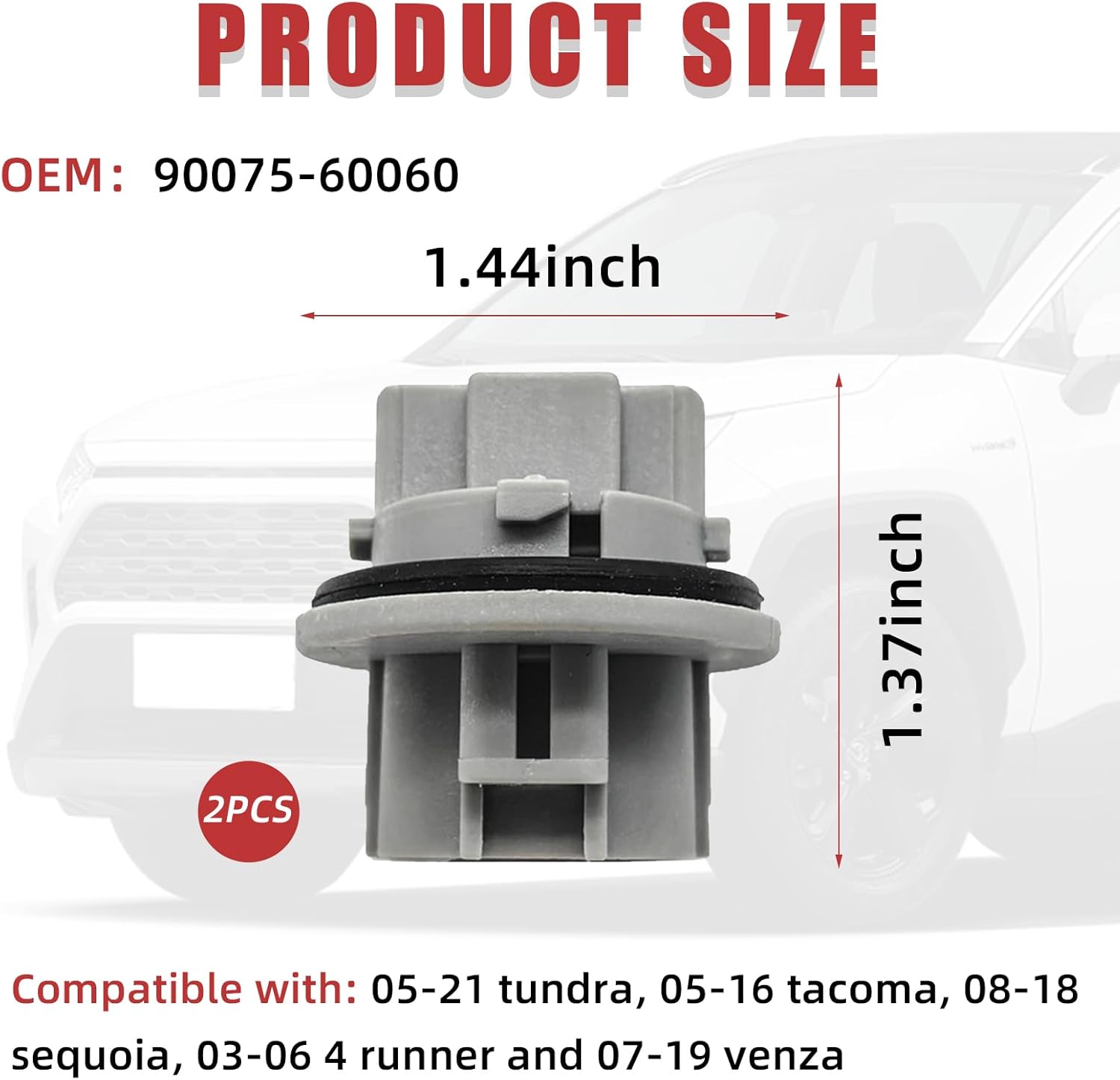 Ziciner 2 bombillas de señal de giro frontal, conjunto de soporte de lámpara de señal de giro para automóvil, compatible con Tundra 05-21, Tacoma