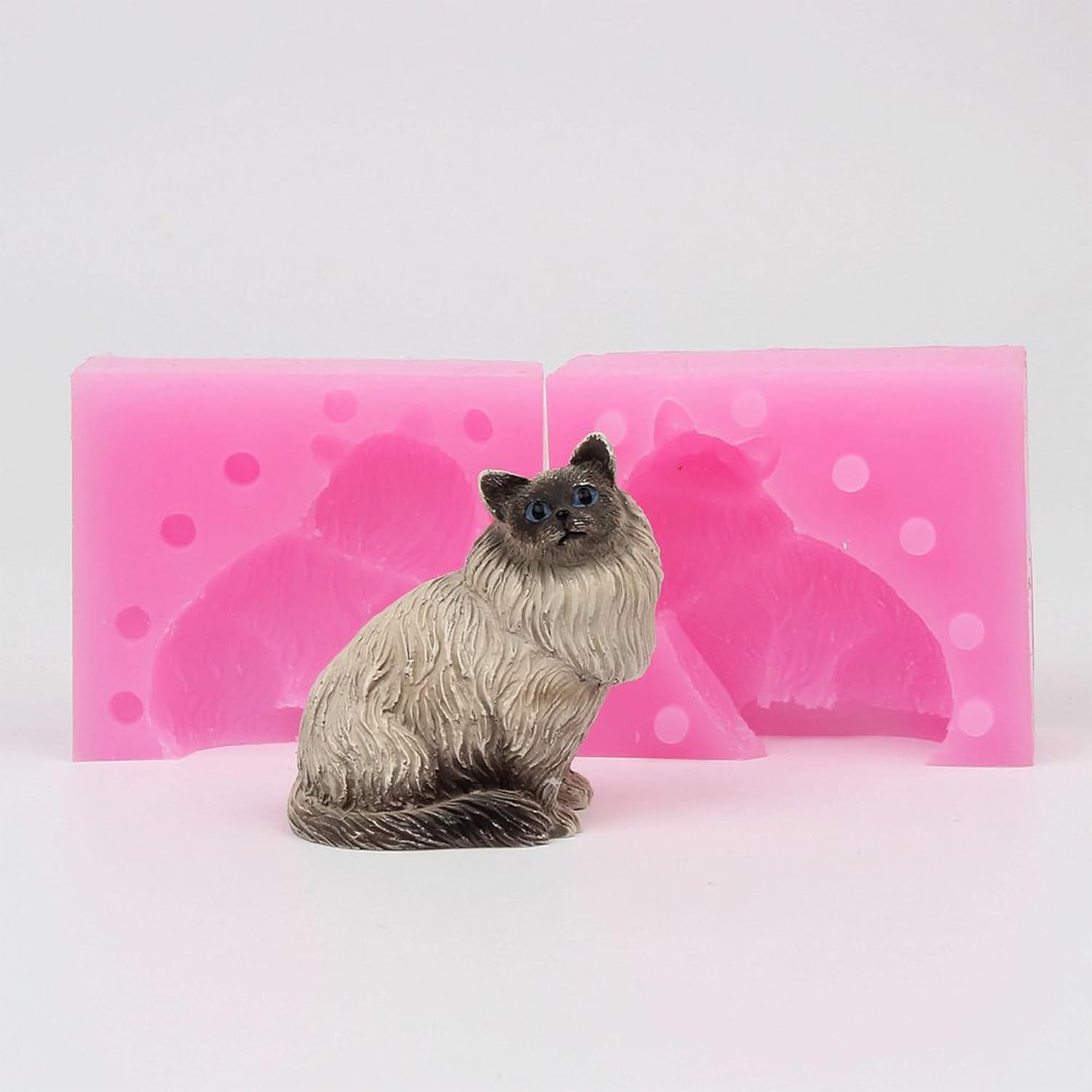 Molde de silicona para jabón de gato 3D, molde de silicona para velas, molde de jabón hecho a mano, molde de resina de dibujos animados