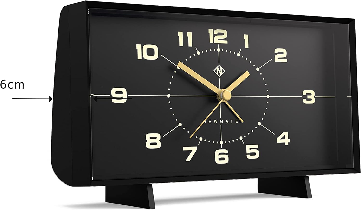 NEWGATE Wideboy – Reloj despertador de inspiración retro – Reloj despertador analógico – Reloj despertador de noche – Reloj despertador con batería