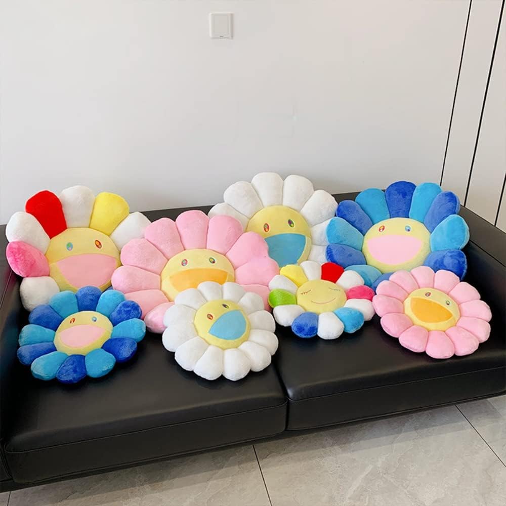 Juguete de peluche colorido, muñeca de peluche de girasol, almohada de juguete con cara sonriente, almohada para el hogar, dormitorio, automóvil,
