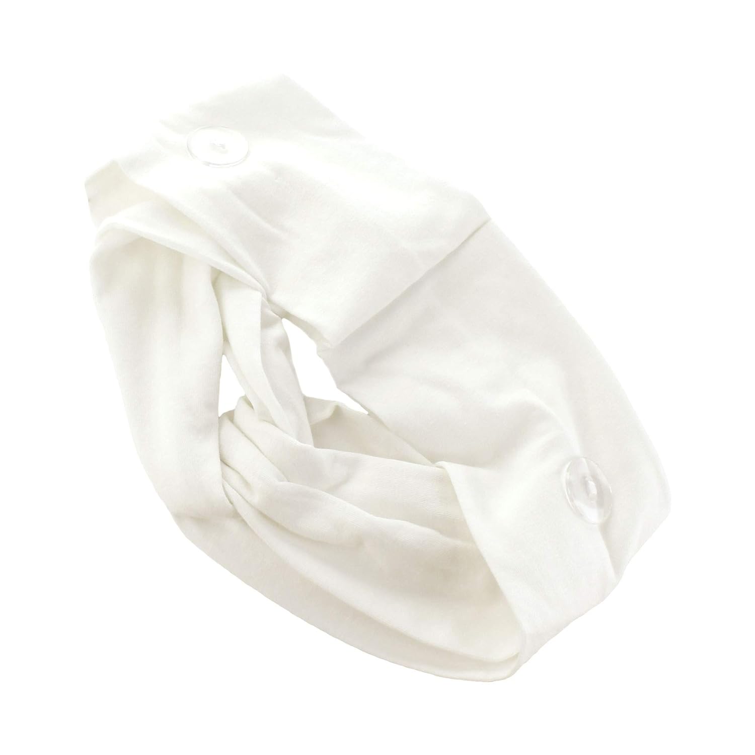 Diadema con botón protector de oídos para máscaras – Blanco