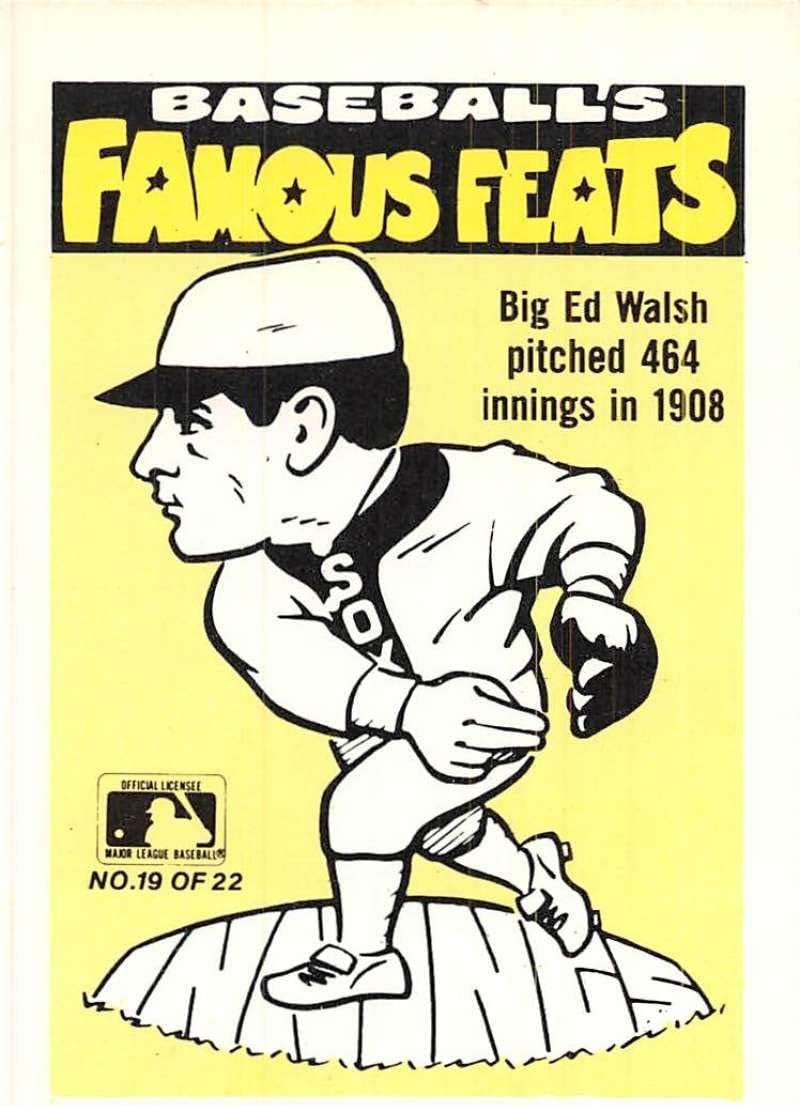 1986 Fleer Team Stickers Baseball #NNO Chicago Cubs Ed Walsh Big Famos Feats Official MLB Trading Card Standard Trading Card Sized Sticker