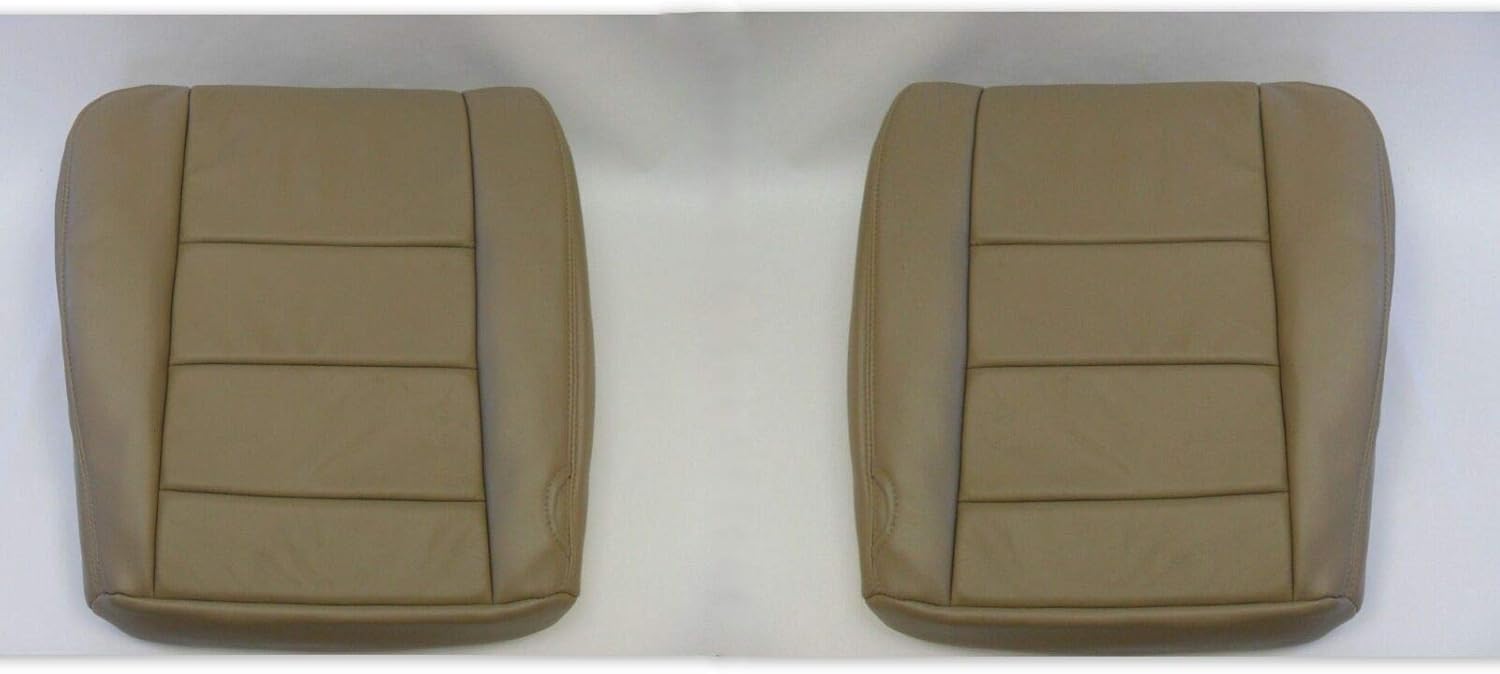 2002 a 07 para Ford F-250 Lariat Driver & Passenger Bottom Fundas de asiento de cuero TAN