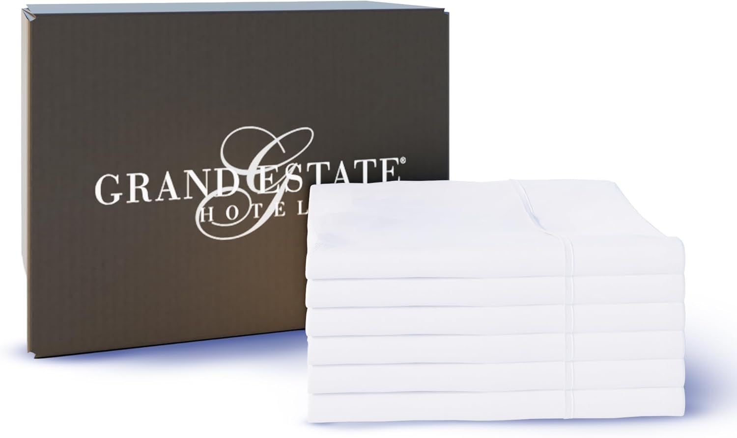 White Queen – Juego de 6 fundas de almohada de tamaño estándar, 100% algodón a granel estándar, satinadas, ultrasuaves, sensación de lujo,