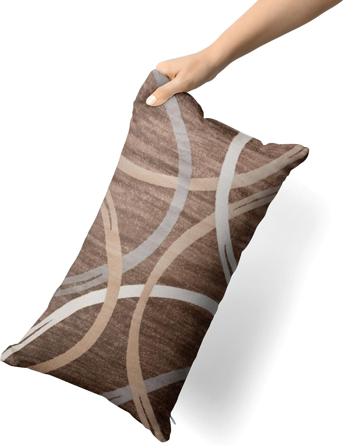 Snycler Juego de 2 fundas de almohada con círculos ondulados, modernos anillos de contraste opacos, fundas geométricas para sofá, hogar, decoración