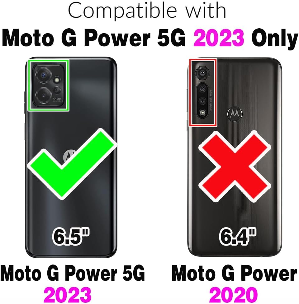Asuwish Funda de teléfono para Motorola Moto G Power 5G 2023 con protector de pantalla de vidrio templado y cubierta deslizante para cámara