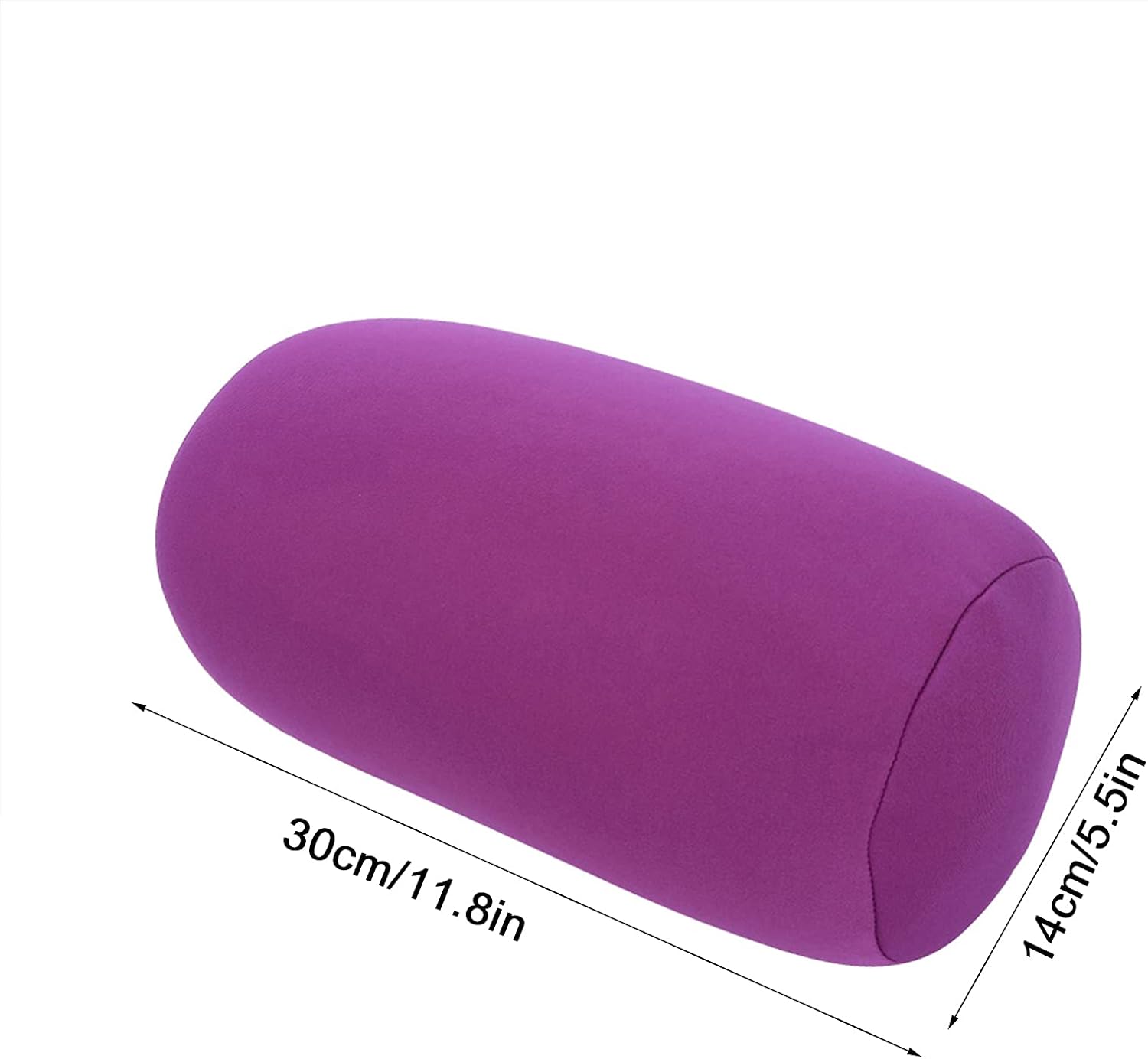 Keenso Rollo de soporte cervical,Mini rollo de cuello redondo,Almohada suave de microperlas para soporte de columna vertebral y cuello,Relleno