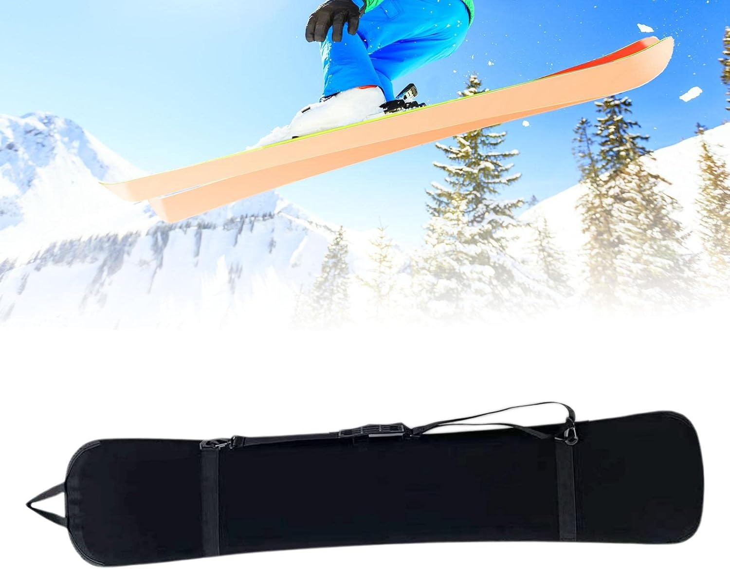 Garende Bolsa de snowboard al aire libre, bolsa de transporte de snowboard con correa para el hombro, funda de cubierta de snowboard (negro)