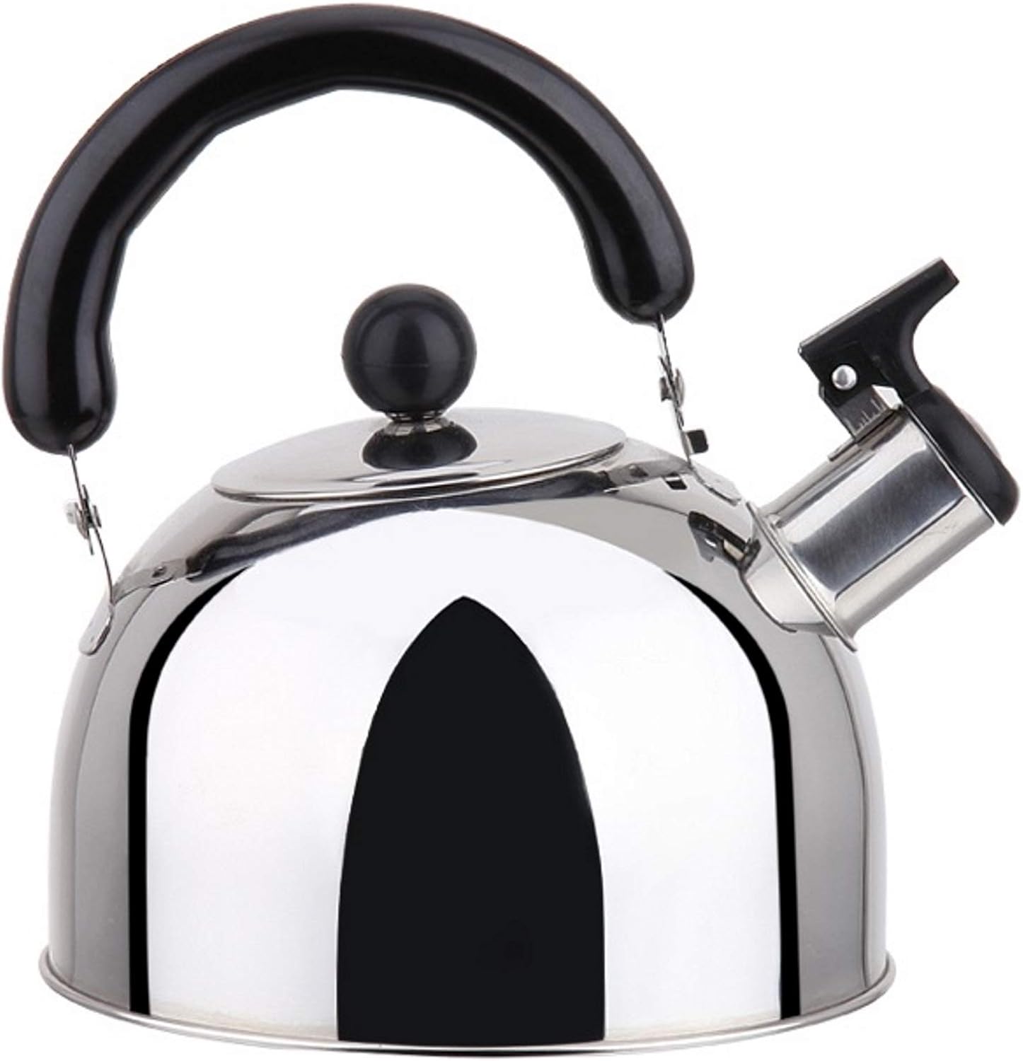 Tetera clásica de acero inoxidable con mango ergonómico, funciona en placas de inducción (4 litros)