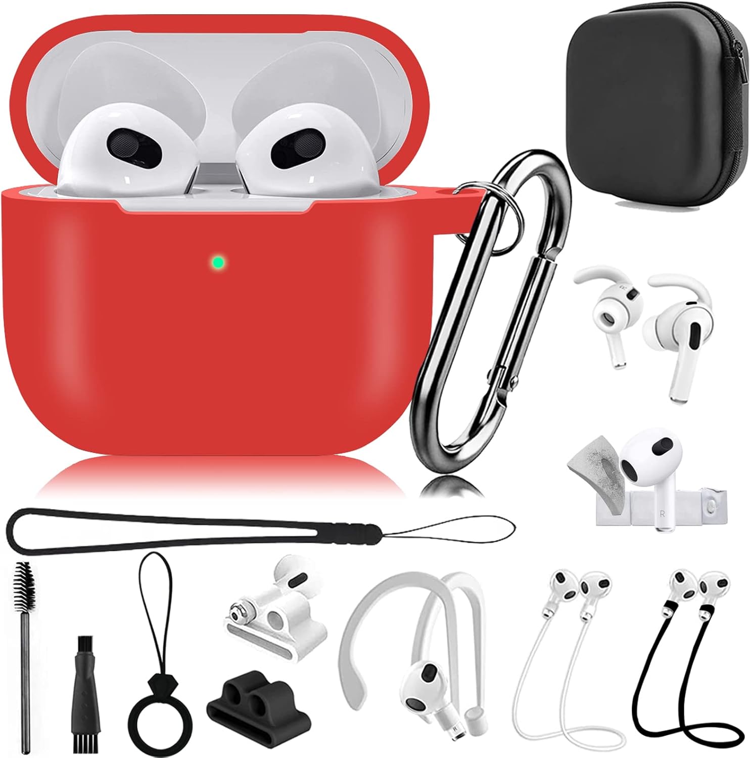 Juego de accesorios de funda 14 en 1 para AirPods 3 Generation, kit de silicona para AirPods 3 2021, funda protectora para AirPods Gen 3 3 funda de