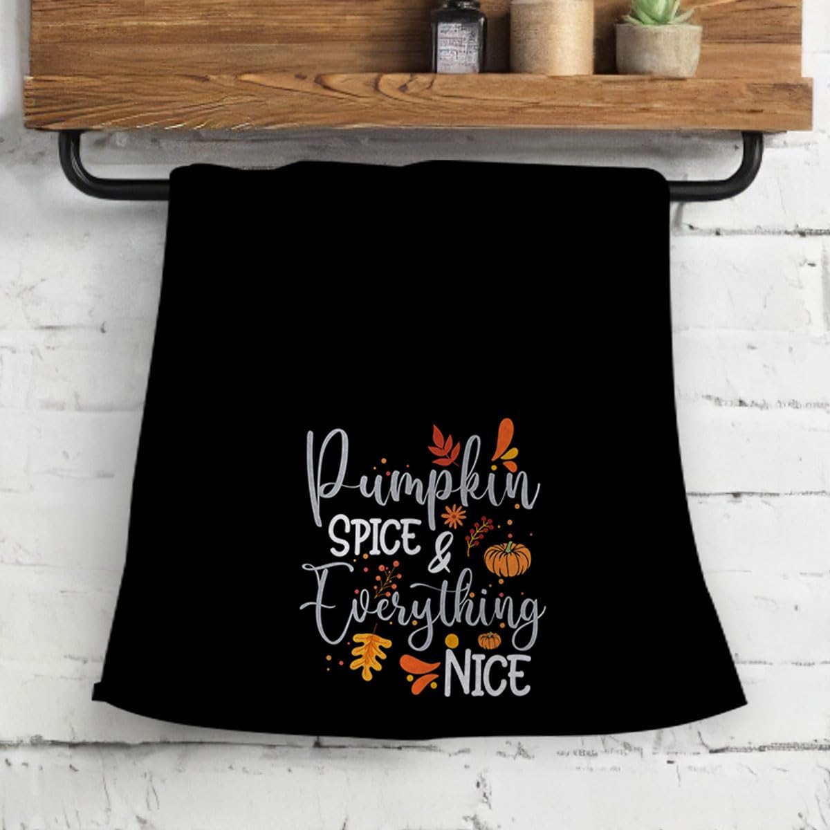 Pumpkin Spice and Everything Nice Fall Thanksgiving – Toallas de cocina altamente absorbentes, paños de cocina, paños de cocina, cosecha de otoño,