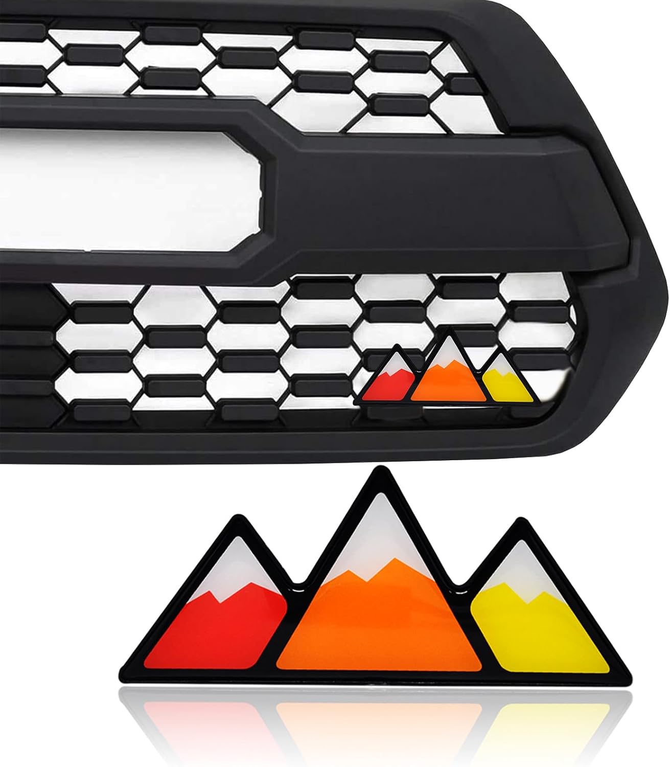 aHei Emblema de rejilla tricolor con luz LED para automóvil y camión, para Tacoma 4Runner Tundra Sequoia Rav4 Highlander, accesorios de decoración