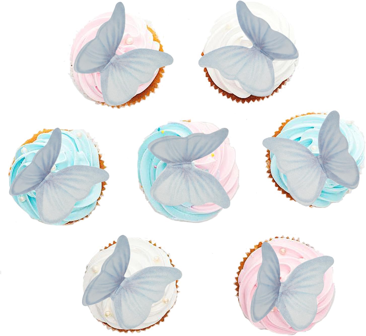 48 piezas de papel de oblea comestible de mariposa para decoración de tartas para bodas, cumpleaños, baby shower, suministros de fiesta, decoración