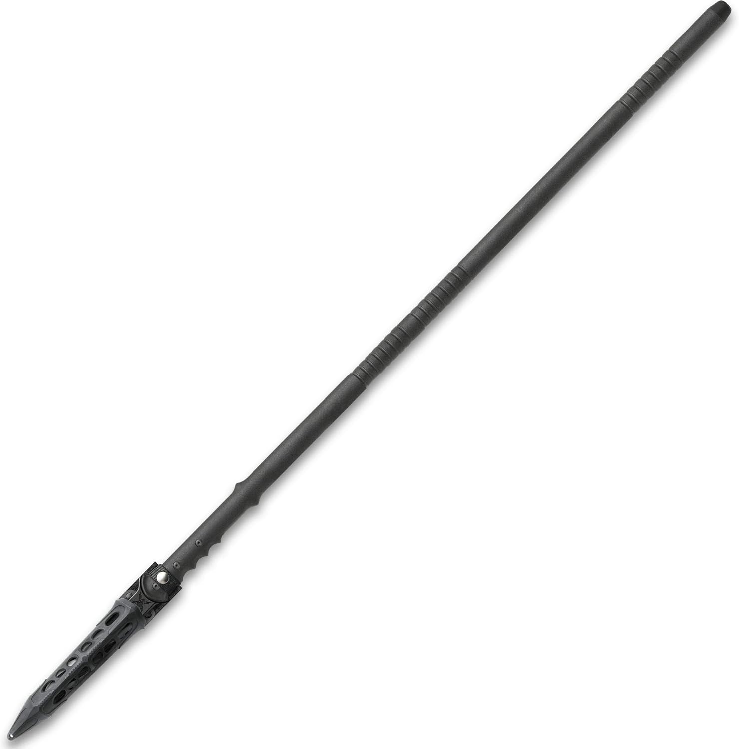 M48 Lanza ciclónica con funda Vortec  Hoja de acero inoxidable fundido, tres bordes, punta de perforación, mango de nailon reforzado con fibra de
