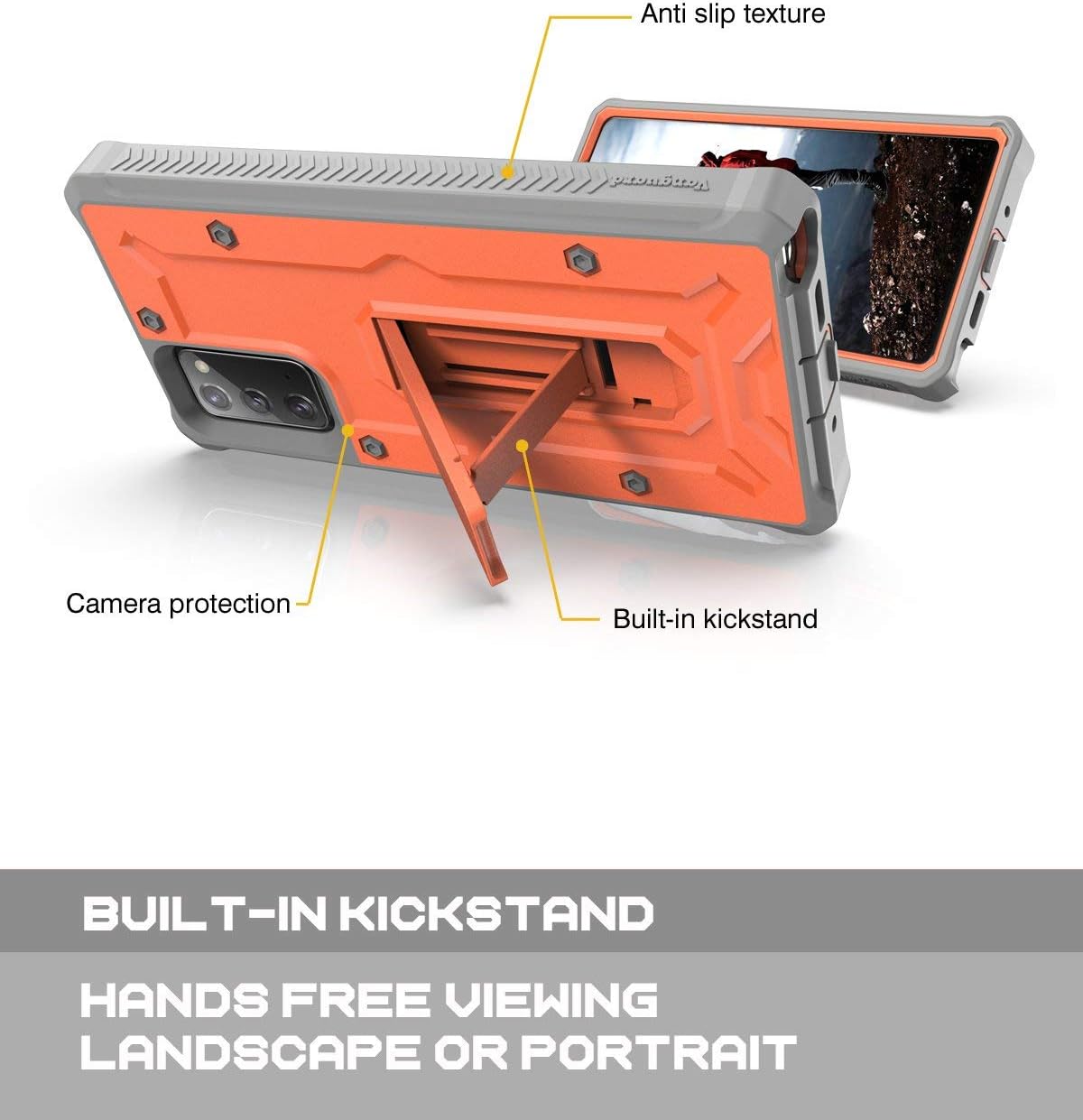 ArmadilloTek Vanguard – Funda diseñada para Samsung Galaxy Note 20 5G (versión 2020) de grado militar, cuerpo completo, resistente, con soporte