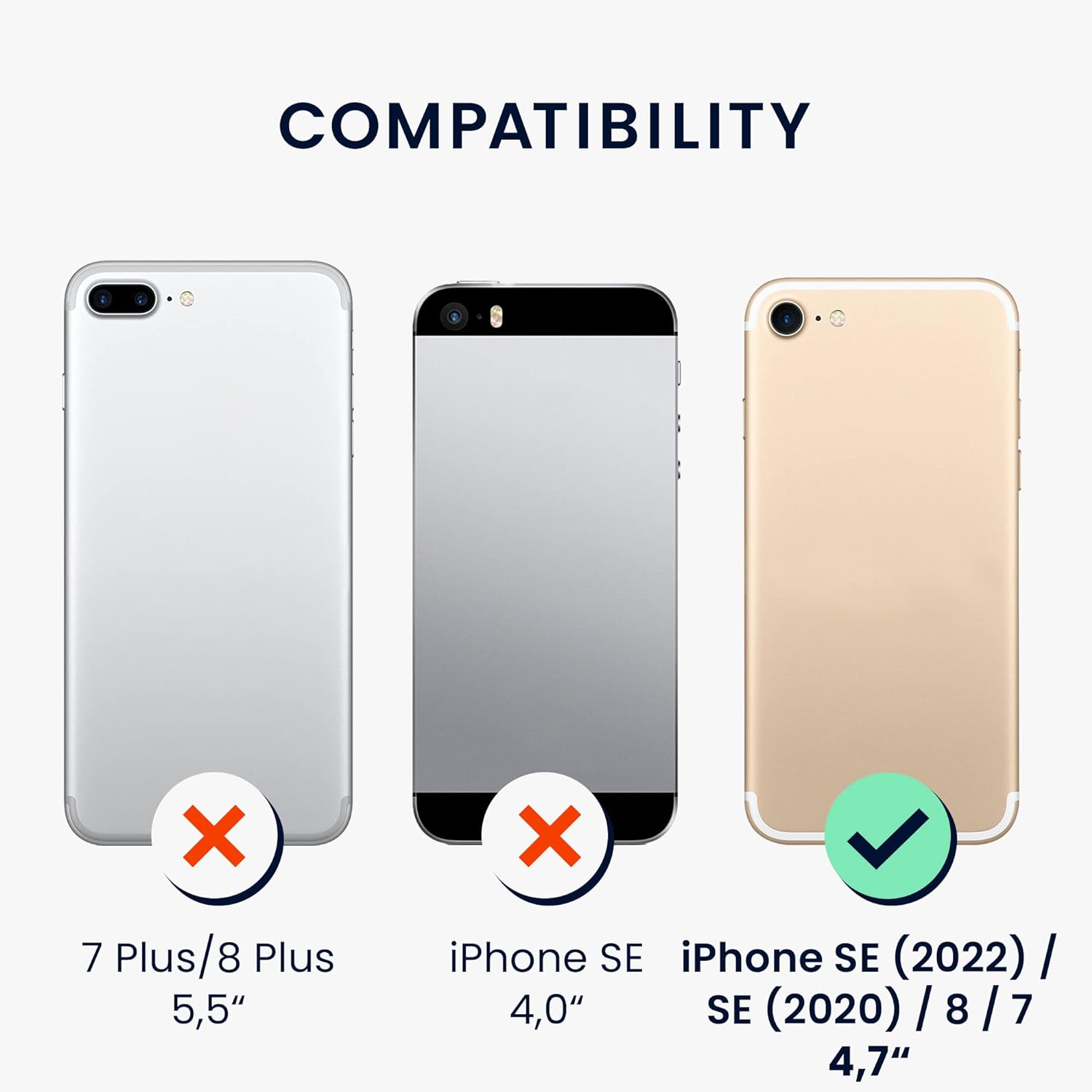 kwmobile Funda compatible con Apple iPhone SE (2022)  iPhone SE (2020)  iPhone 8  iPhone 7 – Funda de TPU suave con protección para cámara, color
