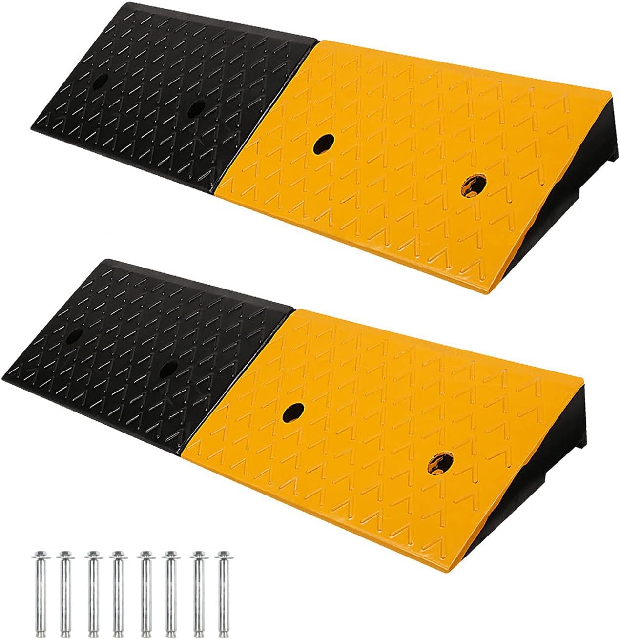 mopam 2 rampas de goma para bordillos de 4 pulgadas, rampas resistentes para umbral de acera para carga, muelle, automóvil, scooter, bicicleta,