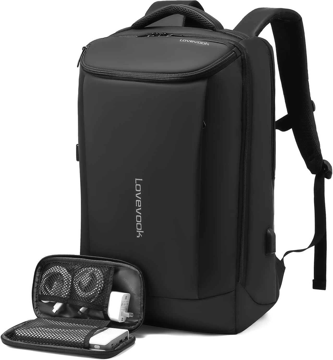 Mochila de negocios para hombres, mochila impermeable con puerto de carga USB, mochila tecnológica para el trabajo y la universidad, mochila de