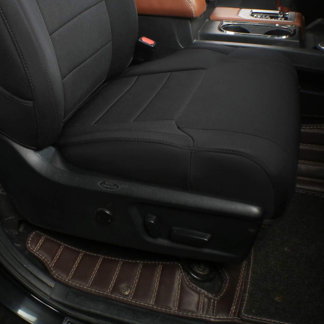 EKR Fundas de asiento de coche de neopreno personalizadas para Toyota Tundra Select Extended y Double Cab 2014 2015 2016 2017 2018 2019 2020 2021 –