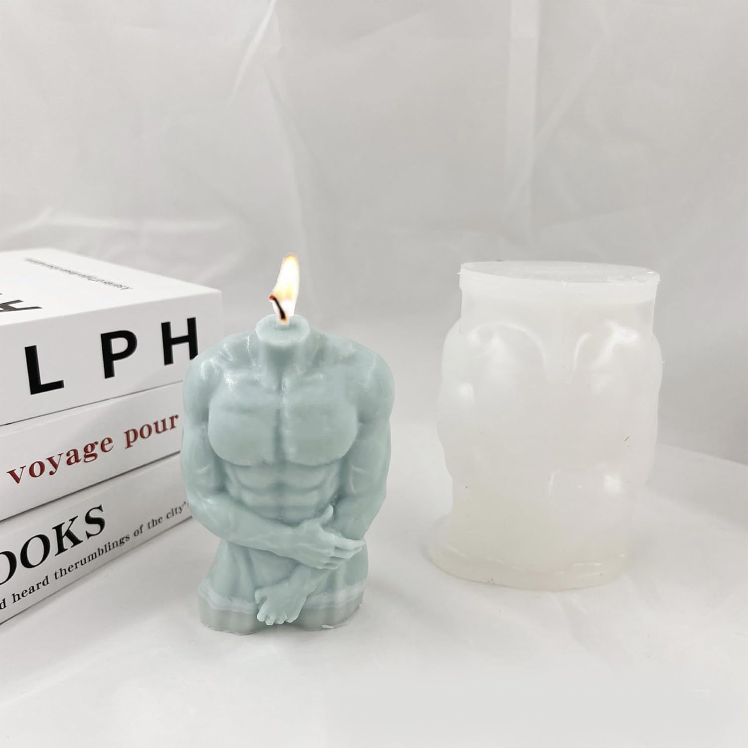 Molde de silicona para velas de cuerpo masculino fuerte, exquisito molde de yeso para velas corporales, molde para hornear pasteles de chocolate,