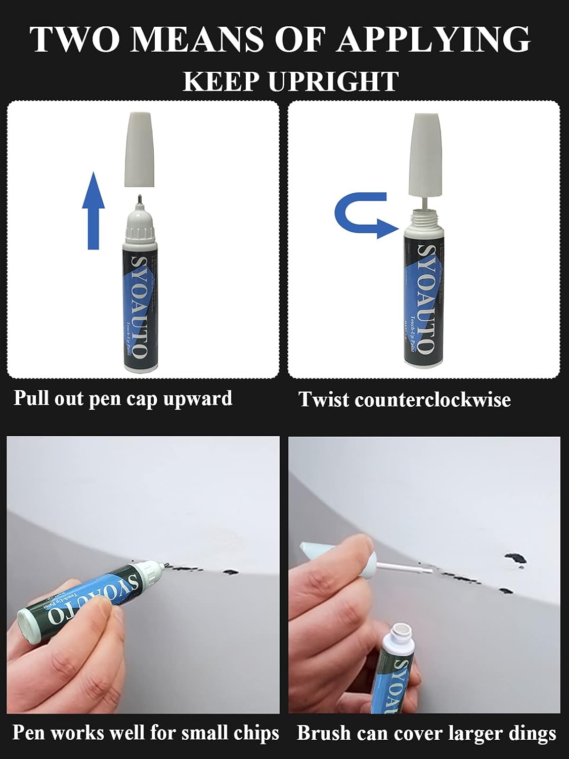 SYOAUTO Lunar – Pintura de retoque plateado para autos, pintura de retoque automático, reparación de arañazos, pintura automotriz, removedor de