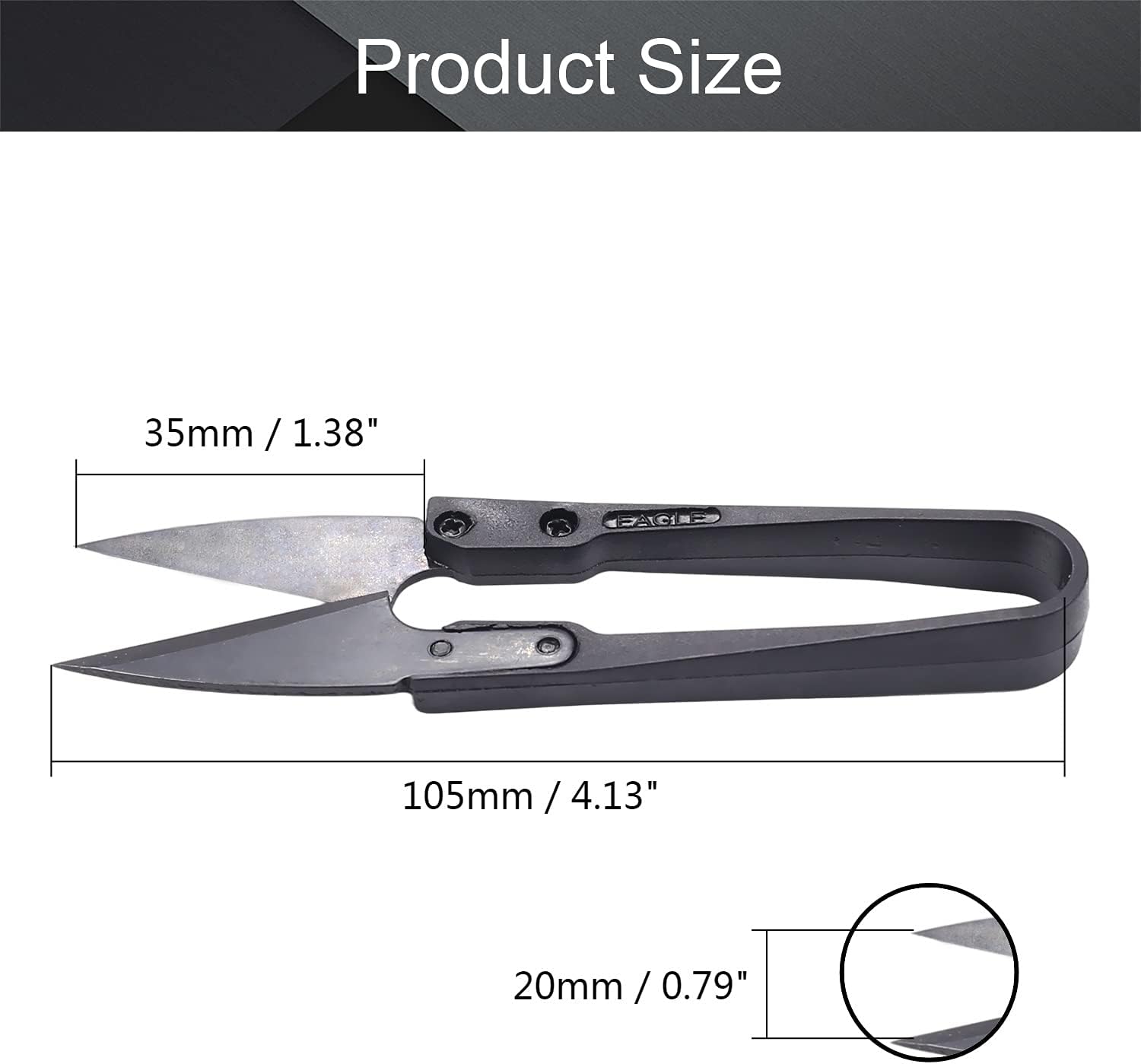 Utoolmart Tijeras de corte de costura de 4.134 in para bordar, hilo de pescar, cortador de cuentas azul, 1 unids