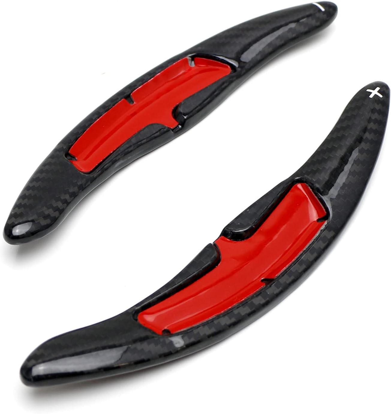 iJDMTOY Extensiones de palanca de cambios de paleta de palas de fibra de carbono auténtica, color negro brillante, compatibles con Porsche Cayenne