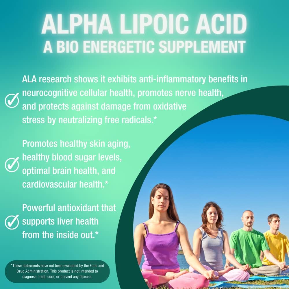 CAREFAST Ácido alfa lipoico, cápsulas ALA de 500 mg, protección antioxidante, ayuda a proteger contra la oxidación celular y el daño relacionado con