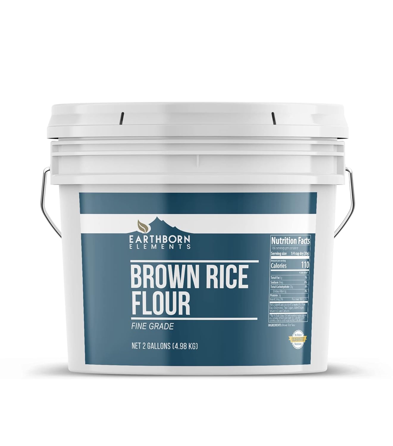 Earthborn Elements Paquete de harina de arroz integral, harina de almendras y harina de avena, cubos de 2 galones cada uno, sin gluten, para hornear