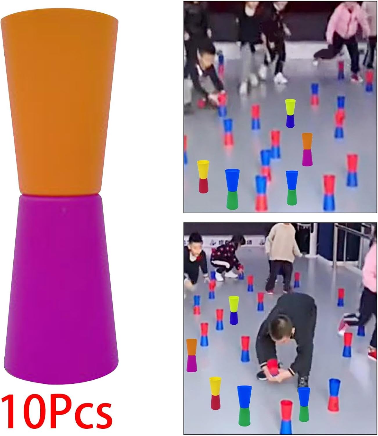 SM SunniMix 10 tazas con tapa invertidas para entrenamiento de agilidad, equipo deportivo, fitness, ejercicio, ayuda para gimnasio, jardín de