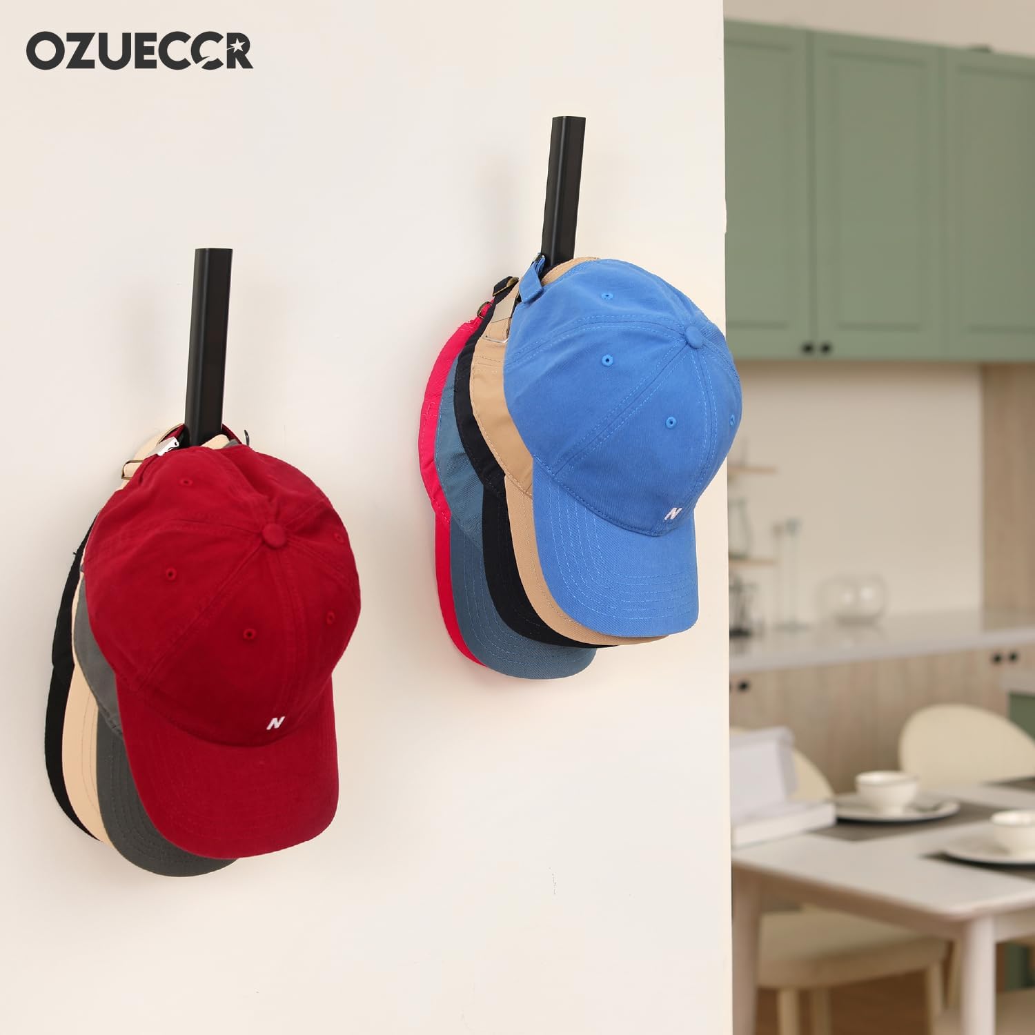 Almacenamiento de sombreros para gorras de béisbol  Soporte resistente para sombreros que ahorra espacio en la pared para sombreros, bolsos, ropa,