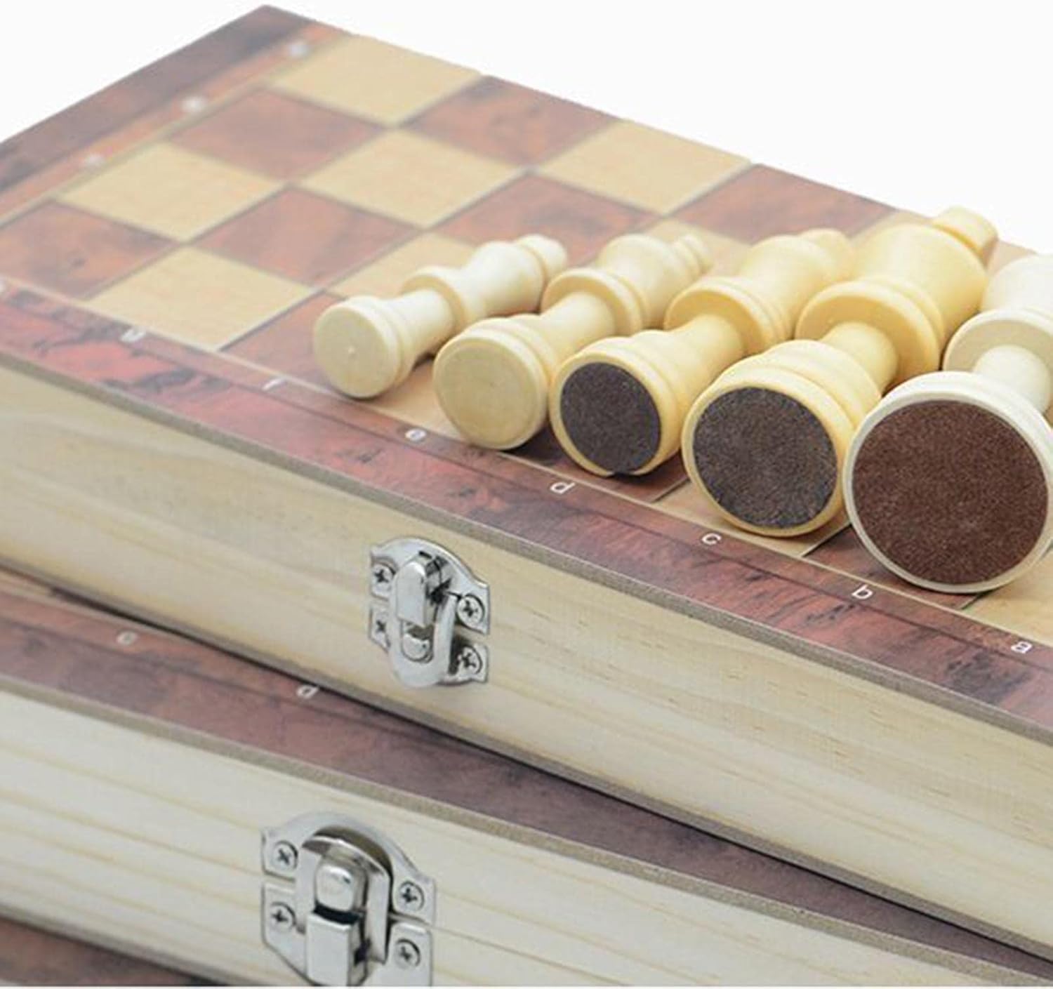 Yiju Juego de ajedrez 3 en 1, tablero plegable, portátil, ligero, estuche de viaje, ajedrez, damas, juegos de backgammon para principiantes, juegos