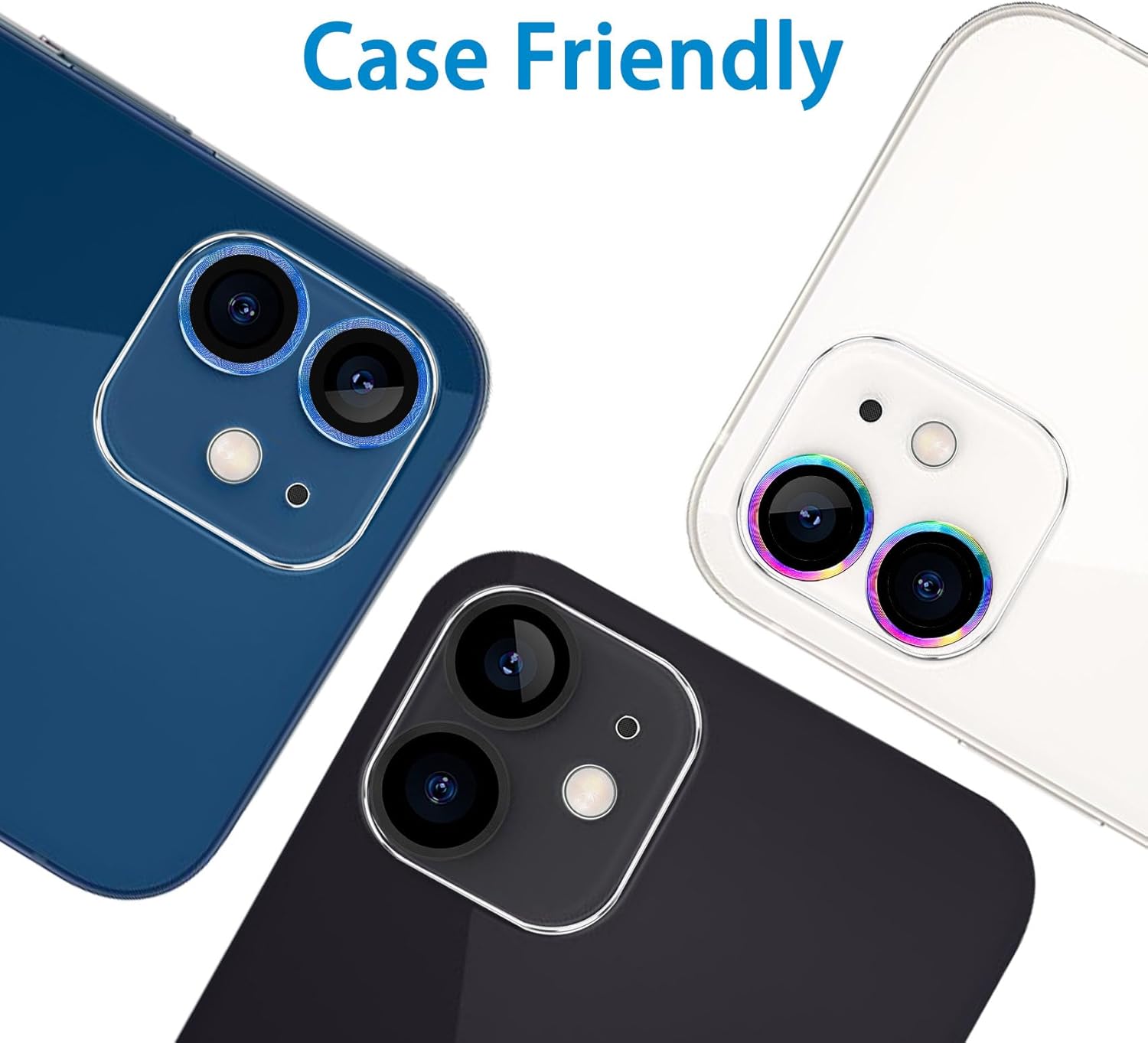 Paquete de 3 protector de lente de cámara de vidrio templado para iPhone 12 de 6.1 pulgadas, Ultra HD, dureza 9H, antiarañazos, compatible con