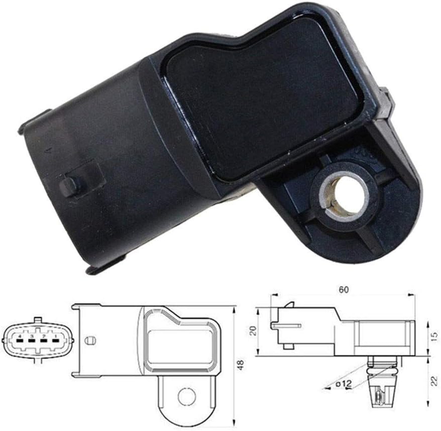 LOGEA Sensor de presión Interruptor de presión de impulso de aire Sensor de mapa de presión 0281002845 Compatible con Opel Vauxhall Astra H J Corsa